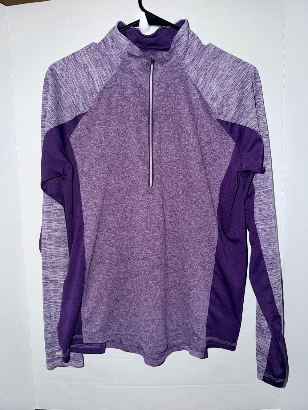 Danskin Now Heathered Lavender and Deep Purple Quarter Zip Pullover